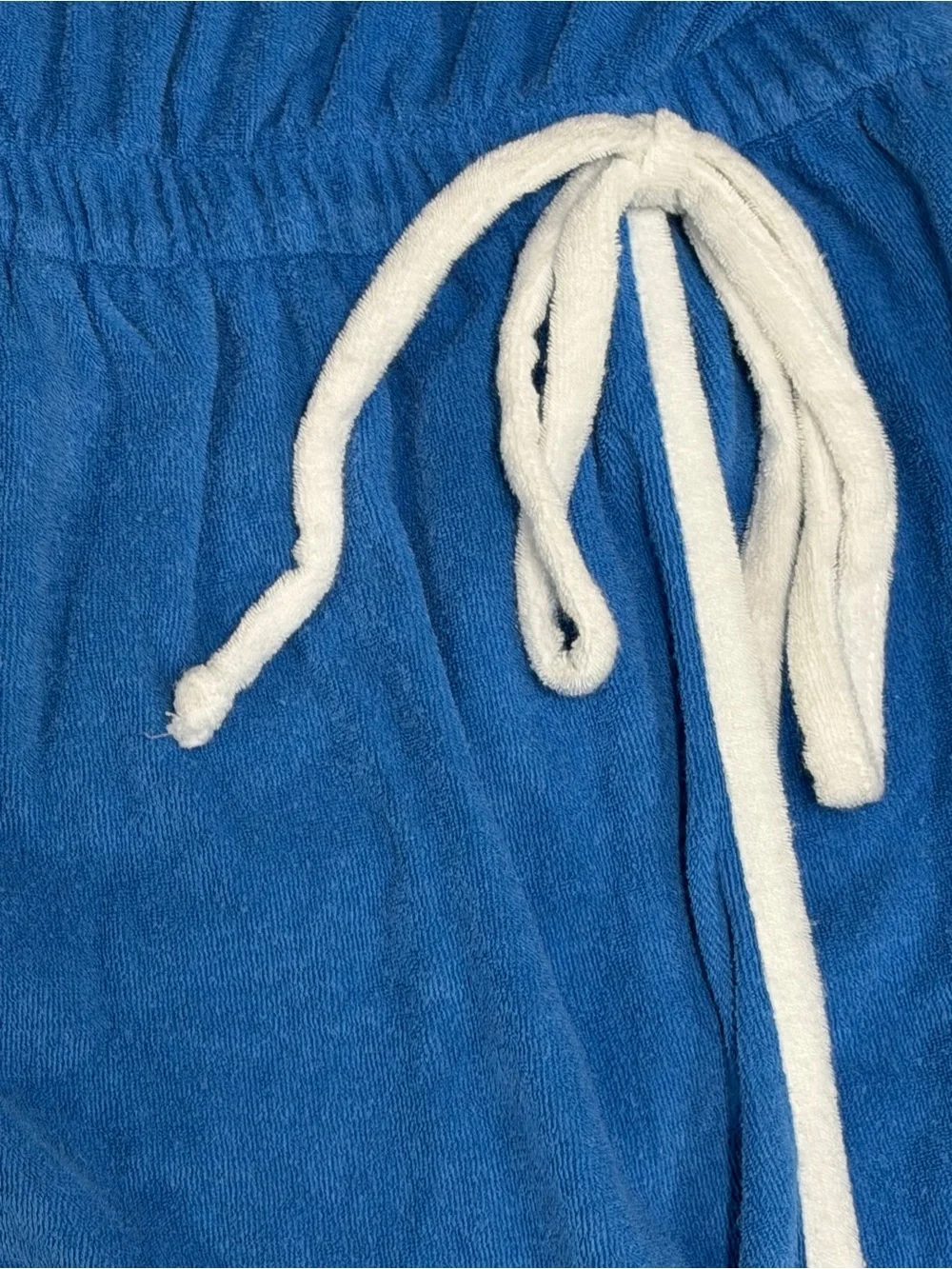 Classic Blue lg Terry elastic waist jumper skort w/ White Trim vintage! #131